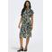 ONLY blousejurk ONLHANNOVER met all over print en ceintuur zwart/ grijs