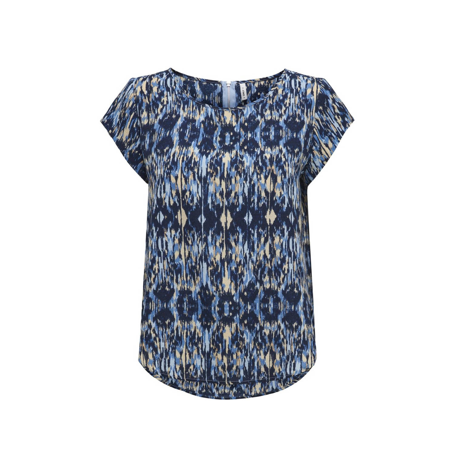 ONLY top met all over print blauw multi