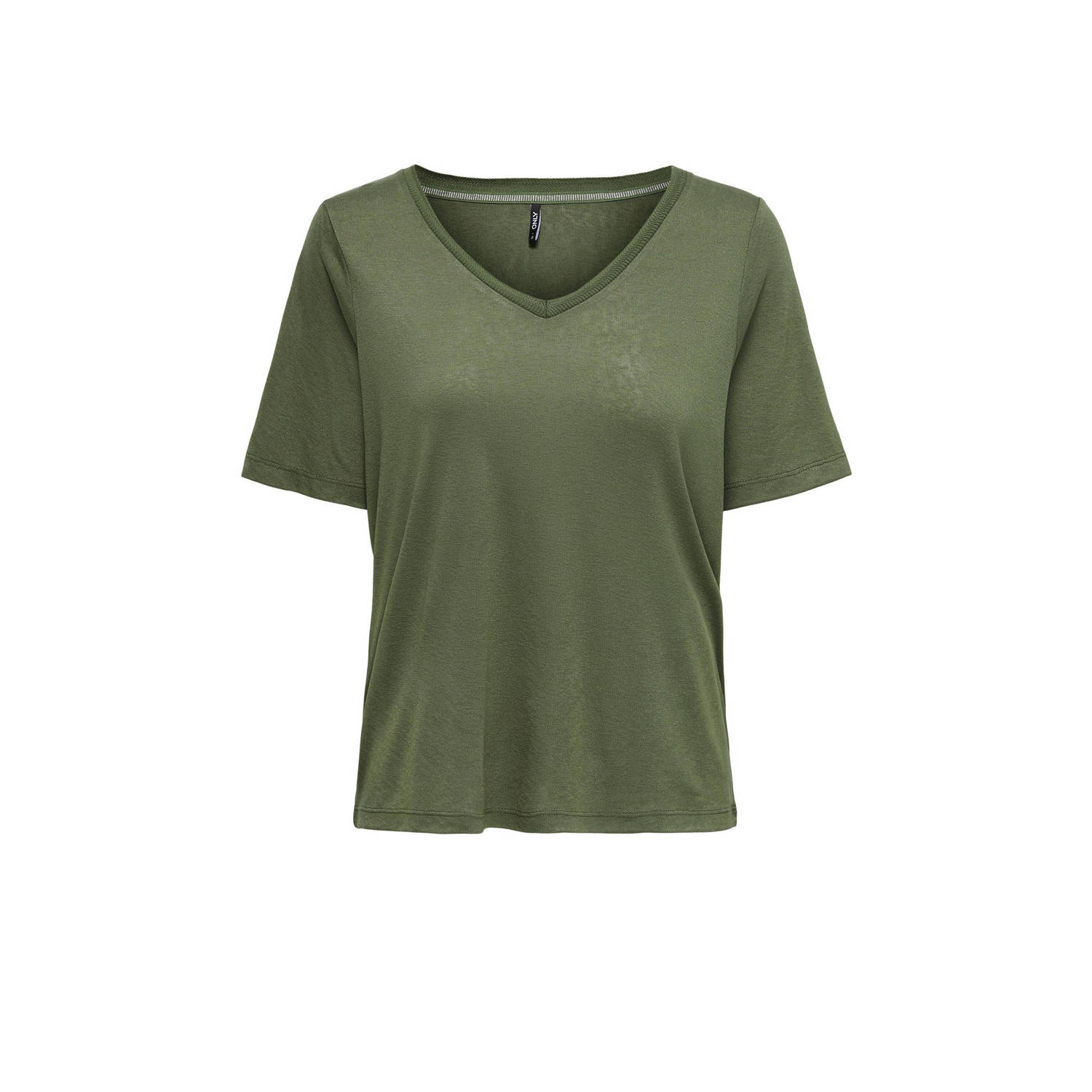 Only Shirt met korte mouwen ONLELISE S S V-NECK TOP JRS NOOS