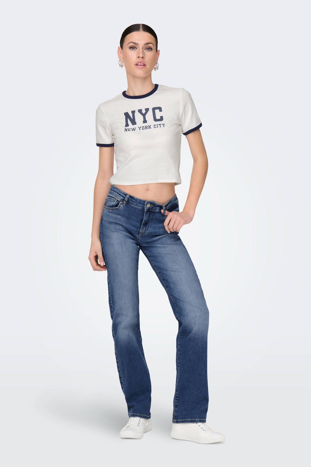 ONLY straight leg jeans ONLALICIA medium blue denim
