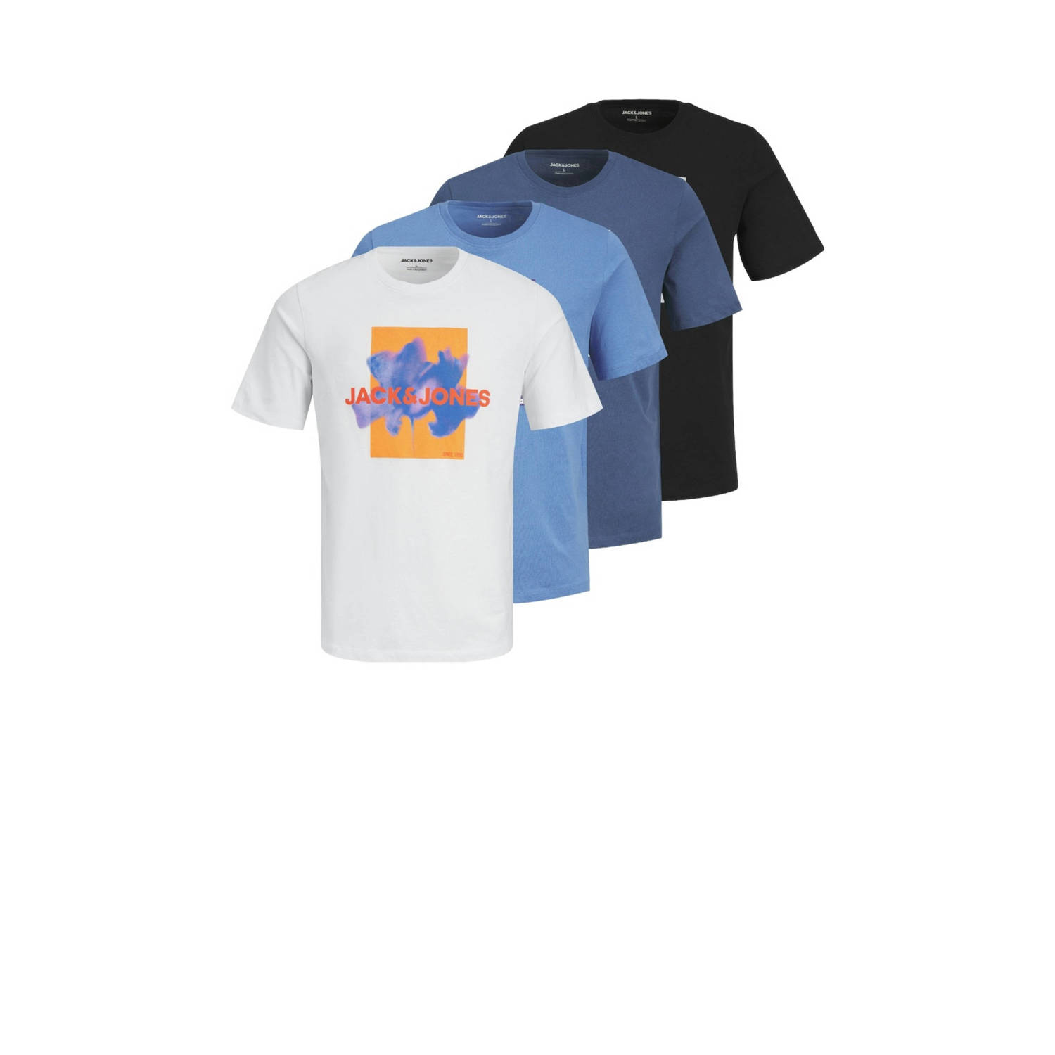 JACK & JONES CORE T-shirt JCOFLORALS (set van 4)