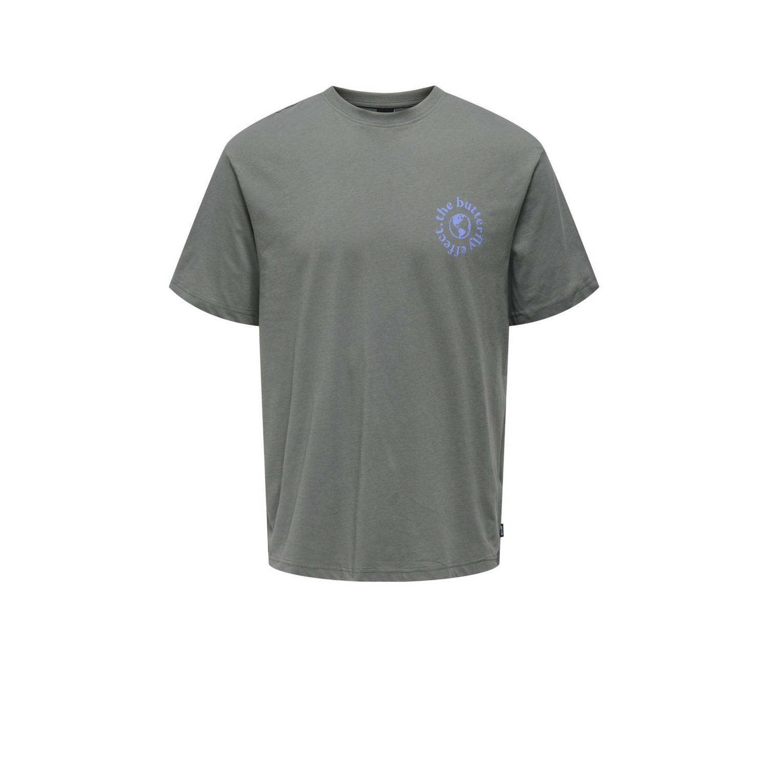 ONLY & SONS T-shirt ONSKEANE met backprint castor gray