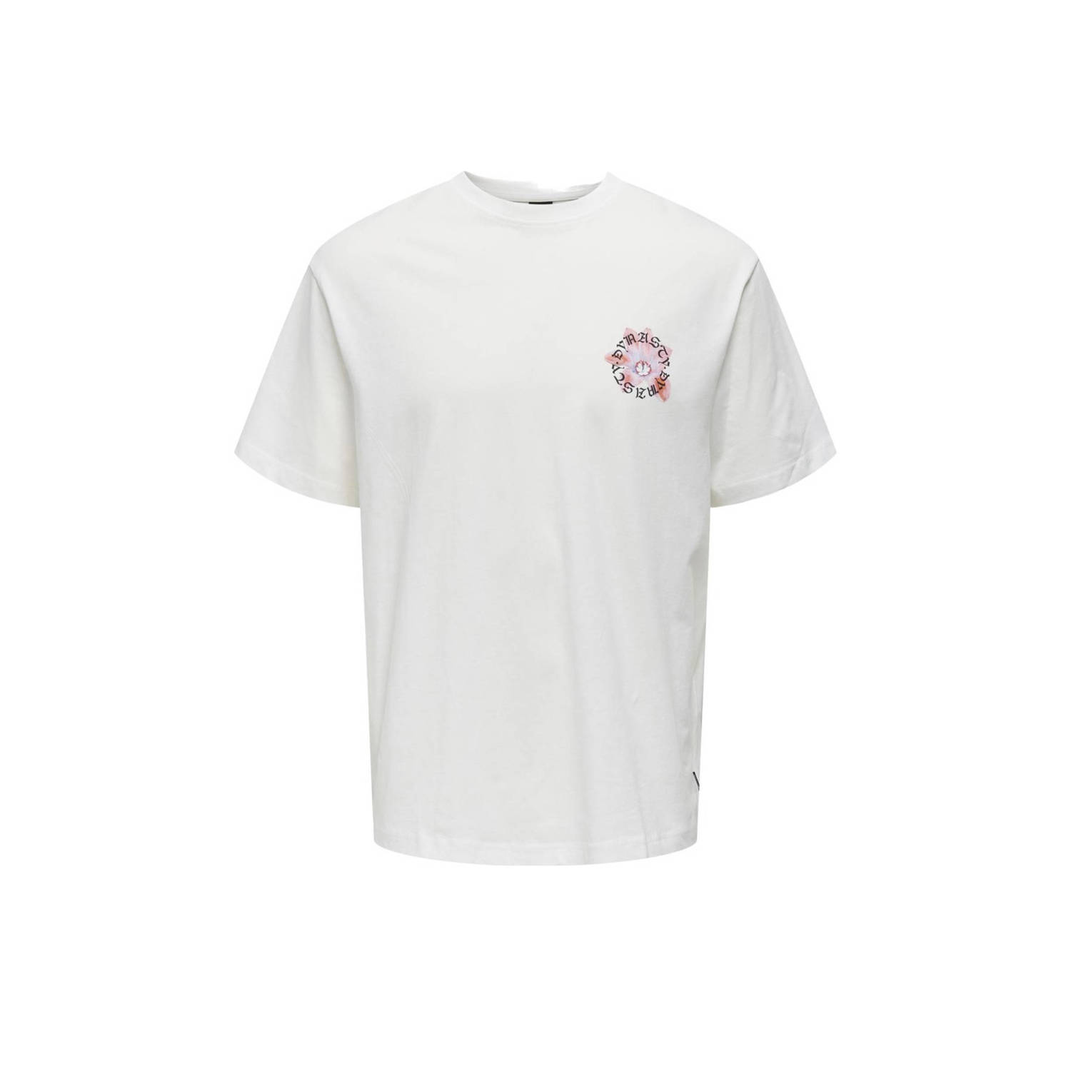 ONLY & SONS T-shirt ONSKEANE met backprint cloud dancer