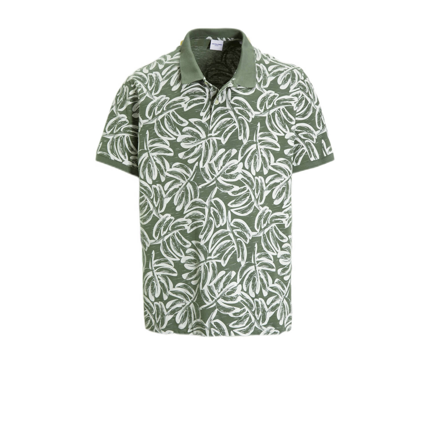 JACK & JONES PLUS SIZE polo JORLAFAYETTE Plus Size met all over print laurel wreath