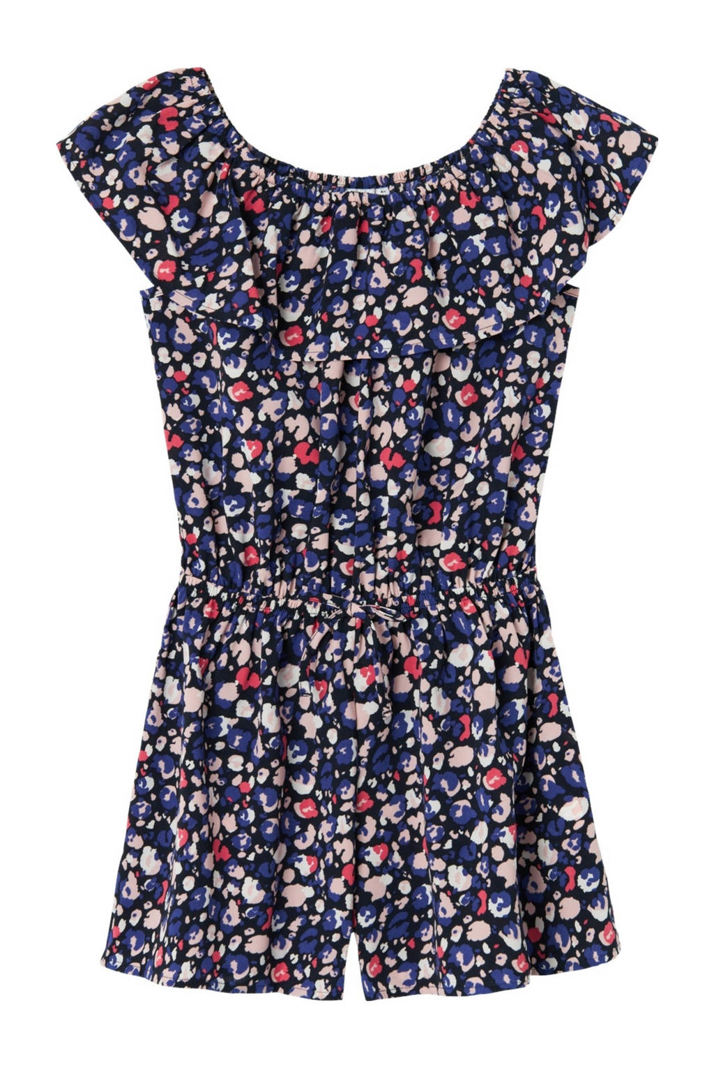 NAME IT KIDS playsuit NKFVINAYA met all over print donkerblauw/roze/wit