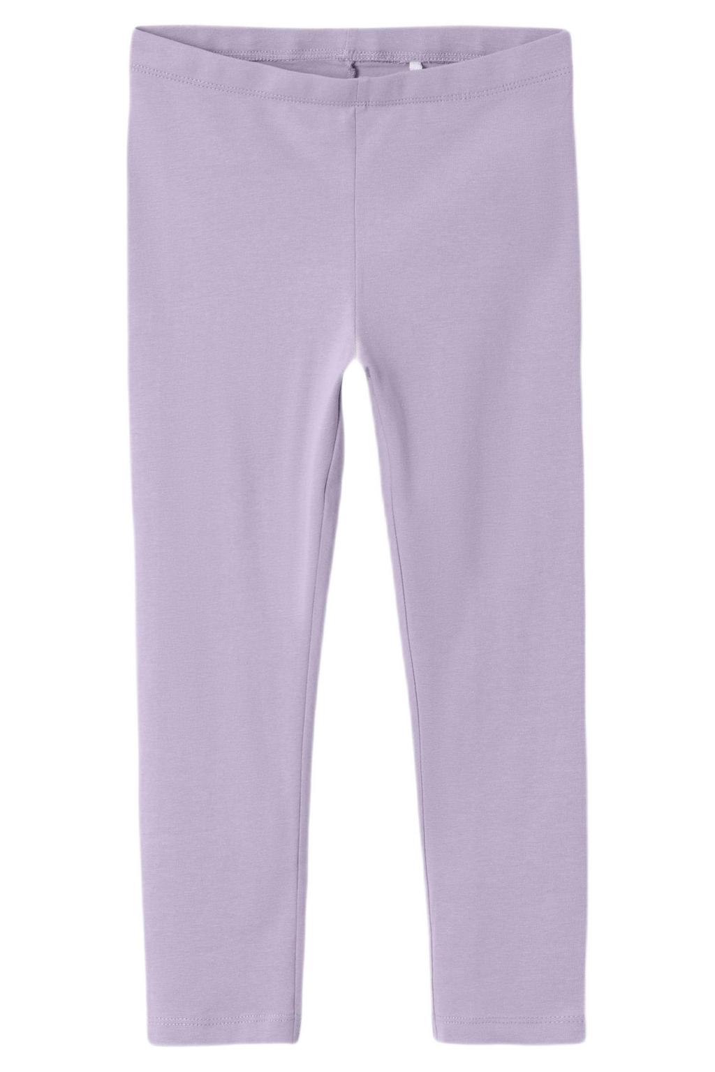 Lilakleurige meisjes NAME IT KIDS capri legging van stretchkatoen met regular waist, elastische tailleband en effen