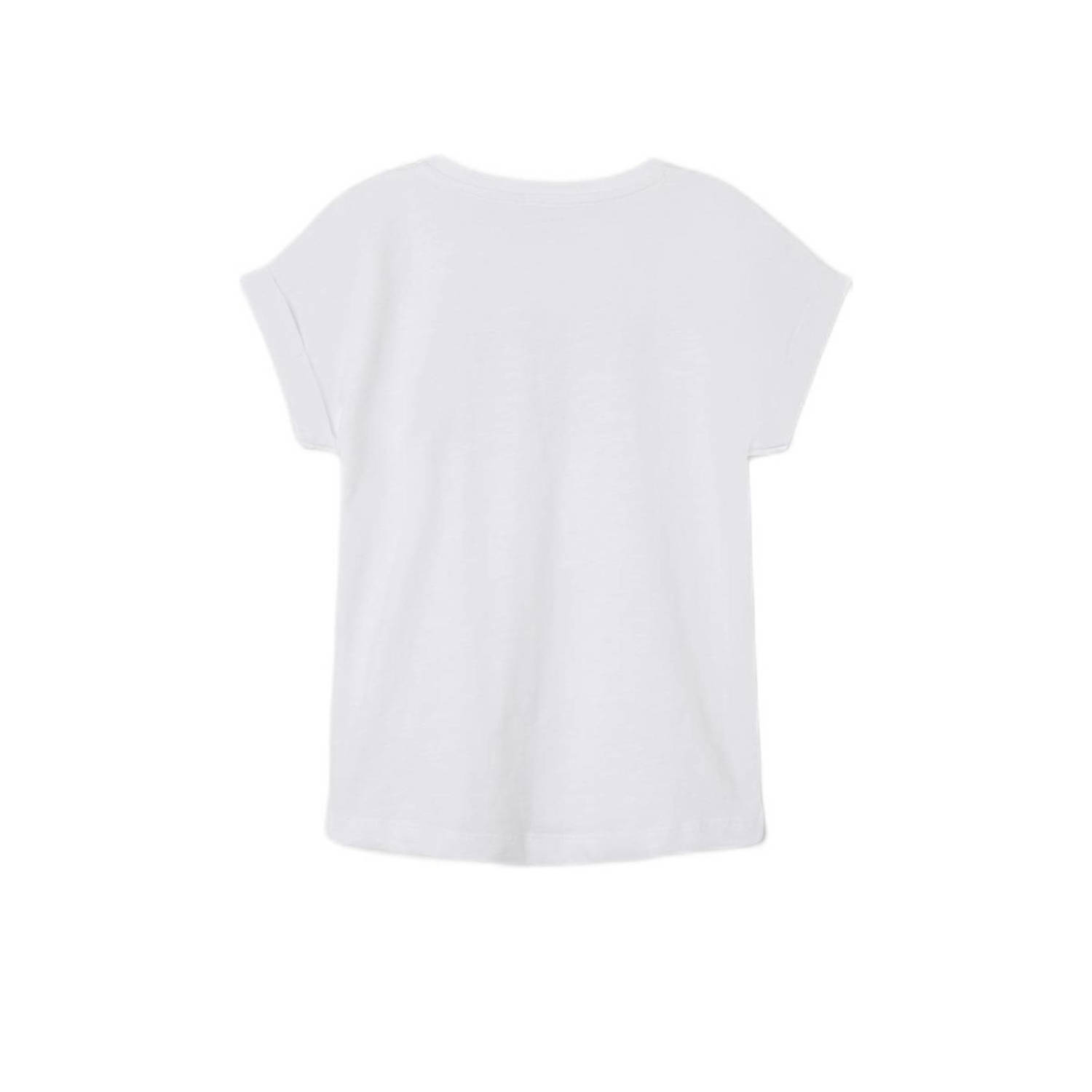 NAME IT KIDS T-shirt NKFFAMMA met tekst wit jungle