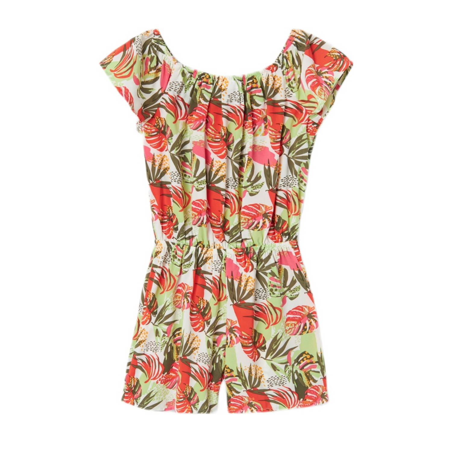 NAME IT KIDS playsuit NKFVINAYA met all over print groen ecru roze