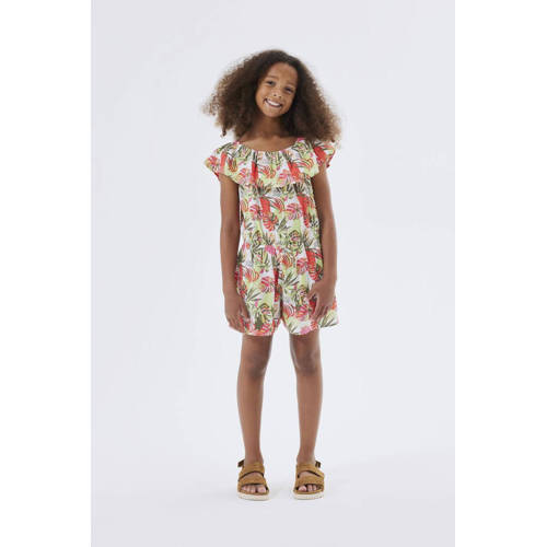 NAME IT KIDS playsuit NKFVINAYA met all over print groen/ecru/roze afbeelding
