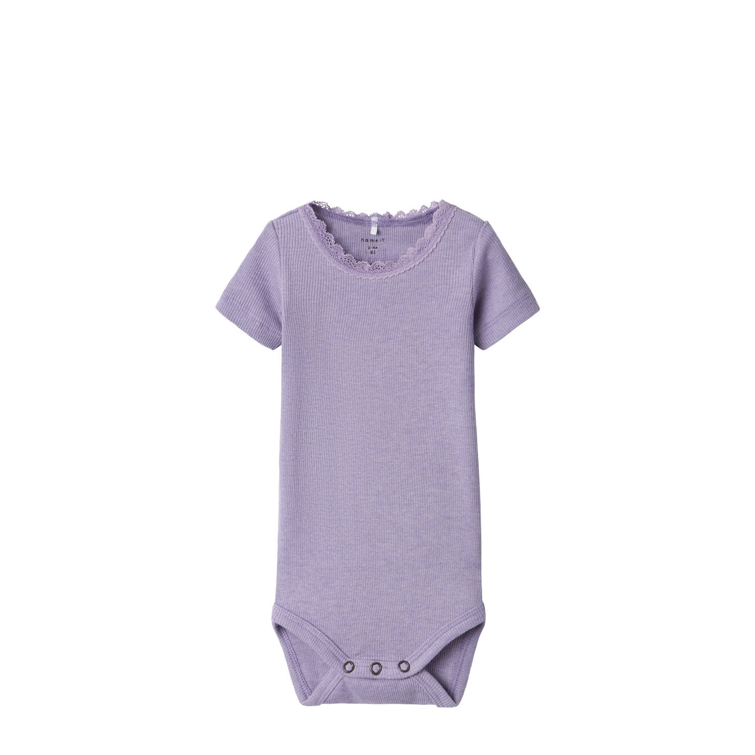 Name it BABY romper NBFKAB met katoen lila Paars Effen 56