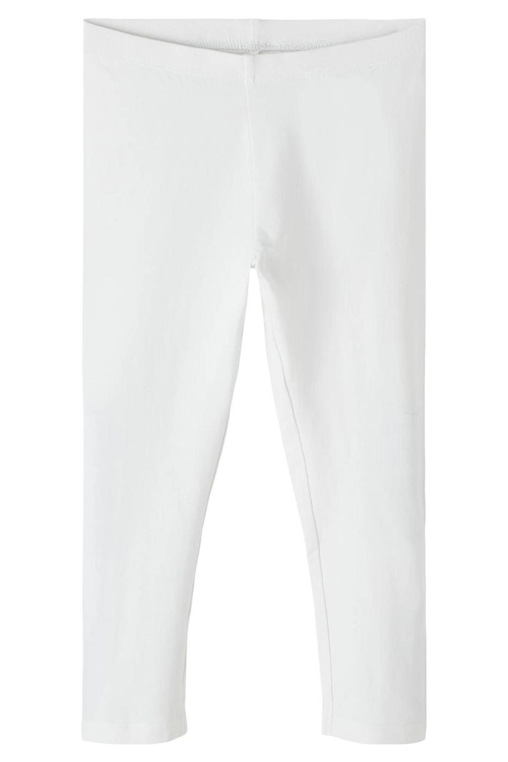 Witte meisjes NAME IT KIDS capri legging van stretchkatoen met regular fit, regular waist en effen