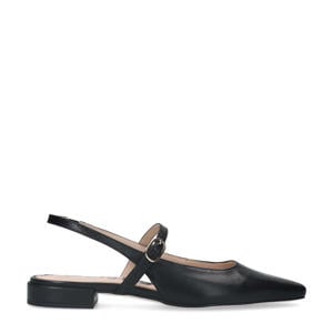 leren slingback loafers zwart