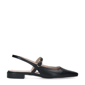 leren slingback loafers zwart