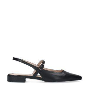 leren slingback loafers zwart