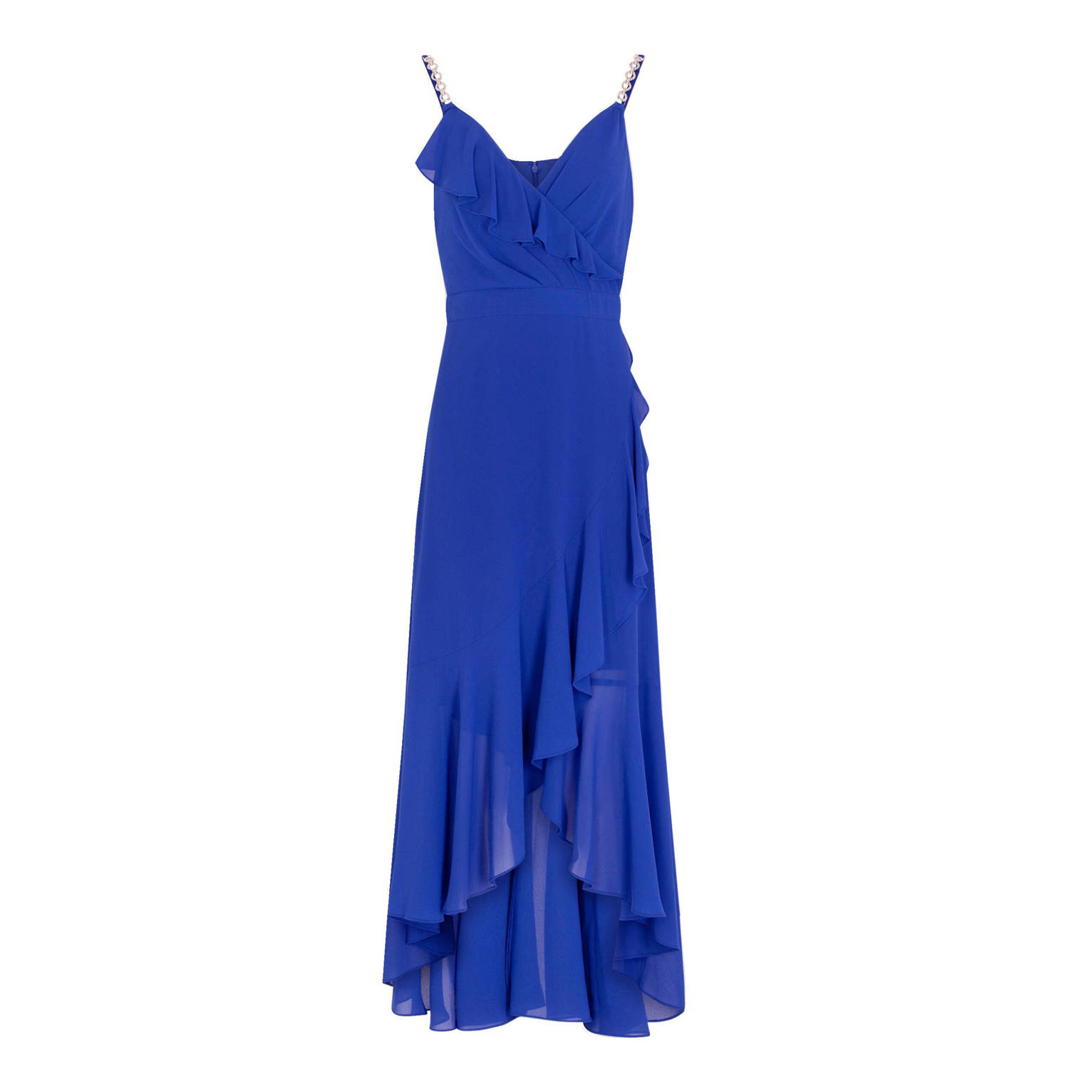 Morgan semi-transparante jurk blauw