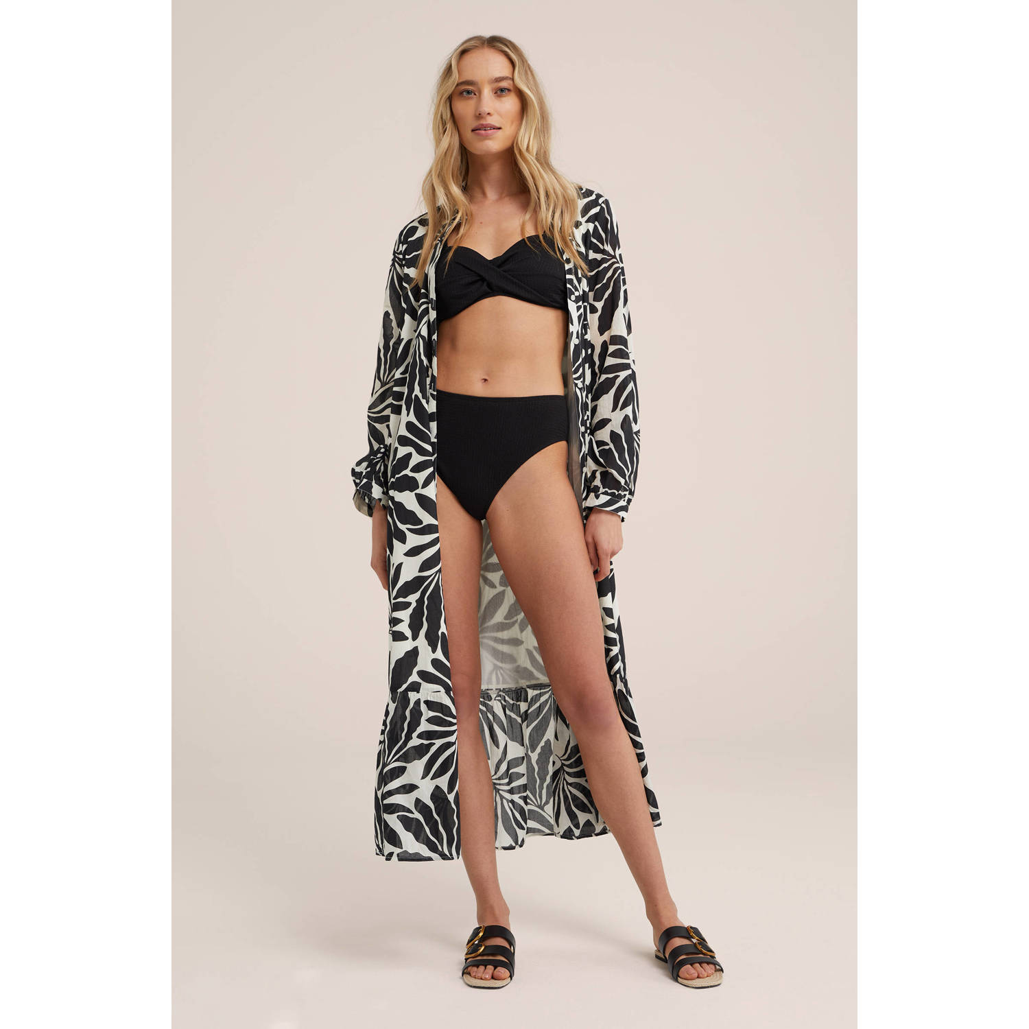 WE Fashion high waist bikinibroekje zwart