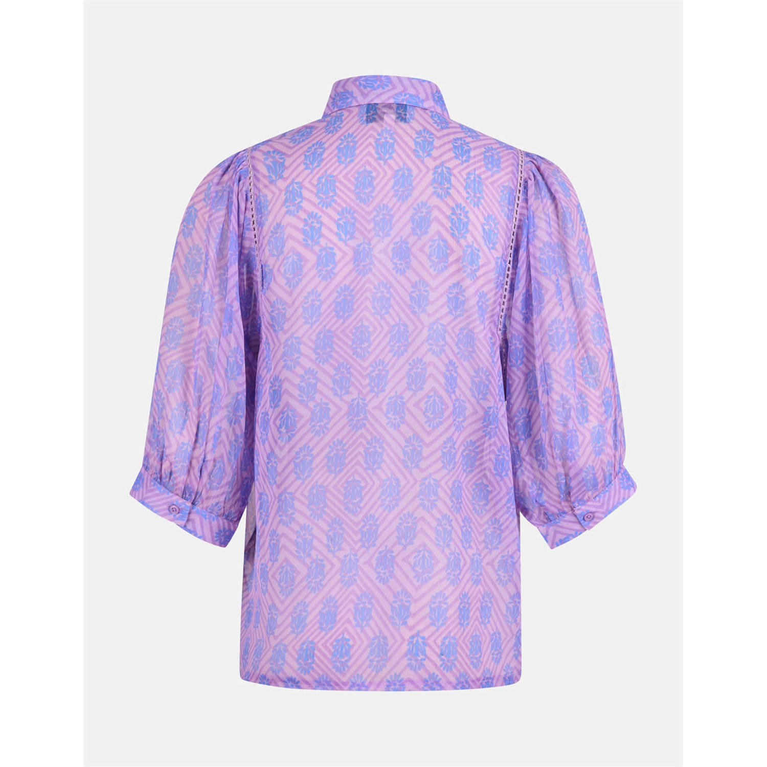 Shoeby blouse met all over print lila lichtblauw