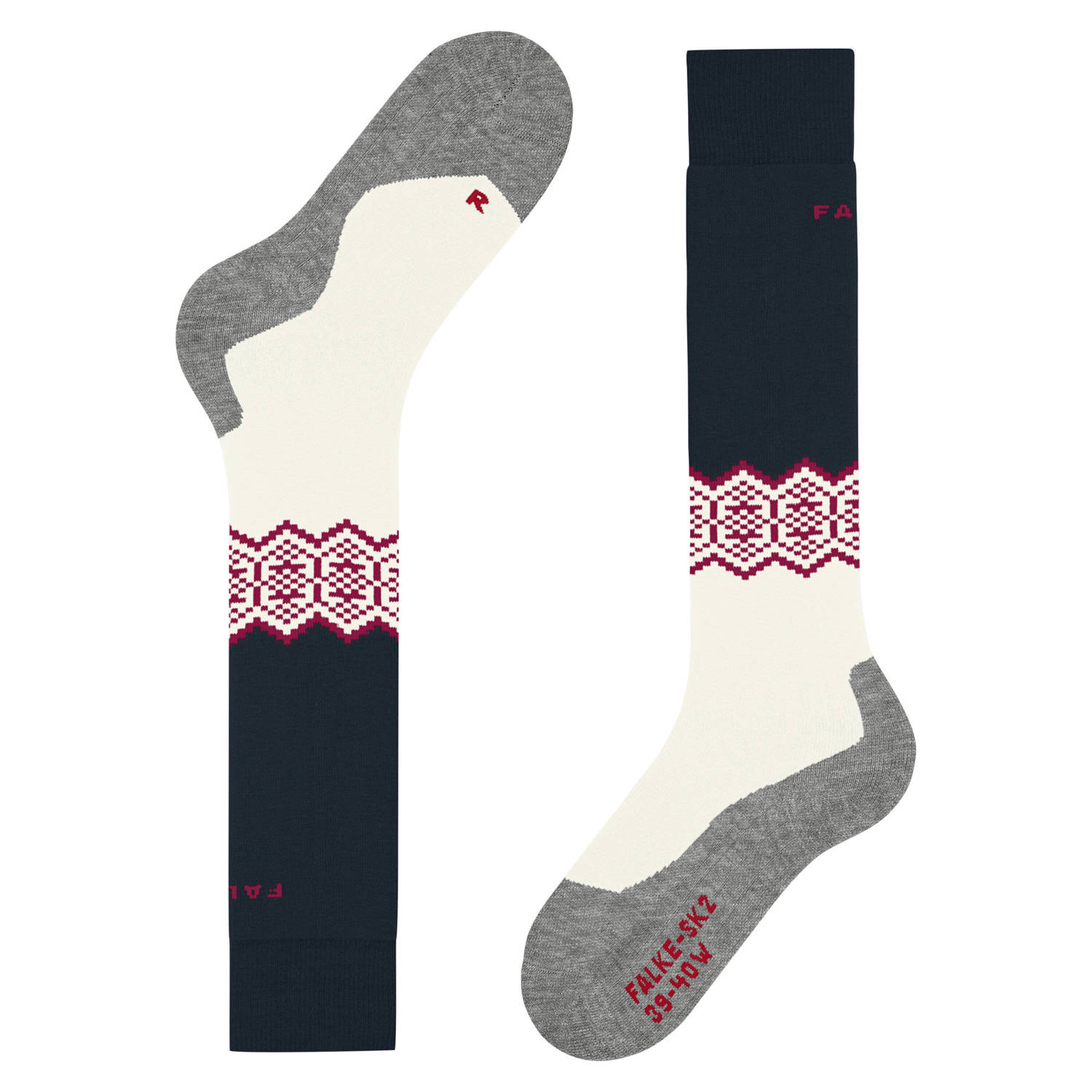 FALKE Sport skisokken SK2 Intermediate zwart wit