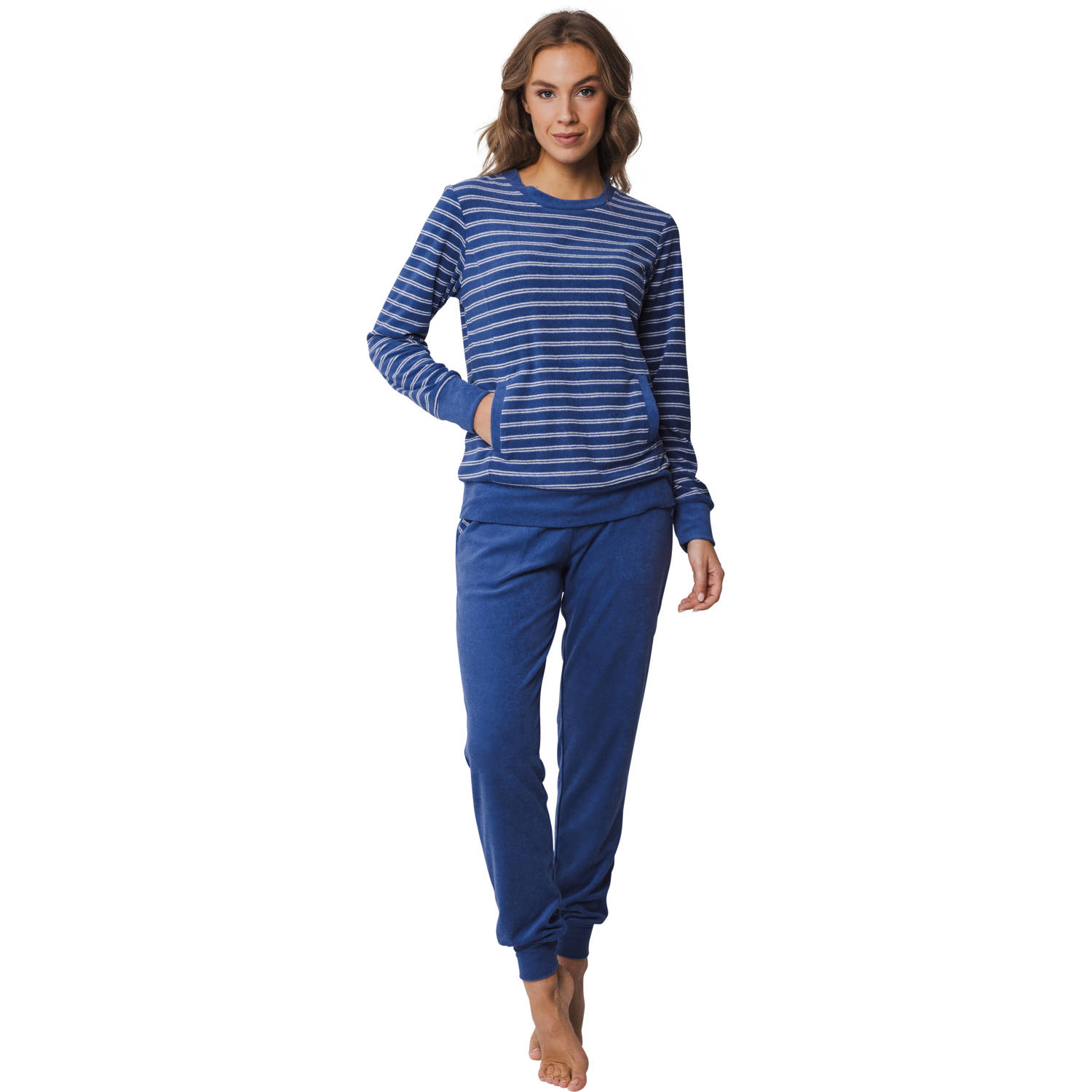 Pastunette pyjama donkerblauw ecru