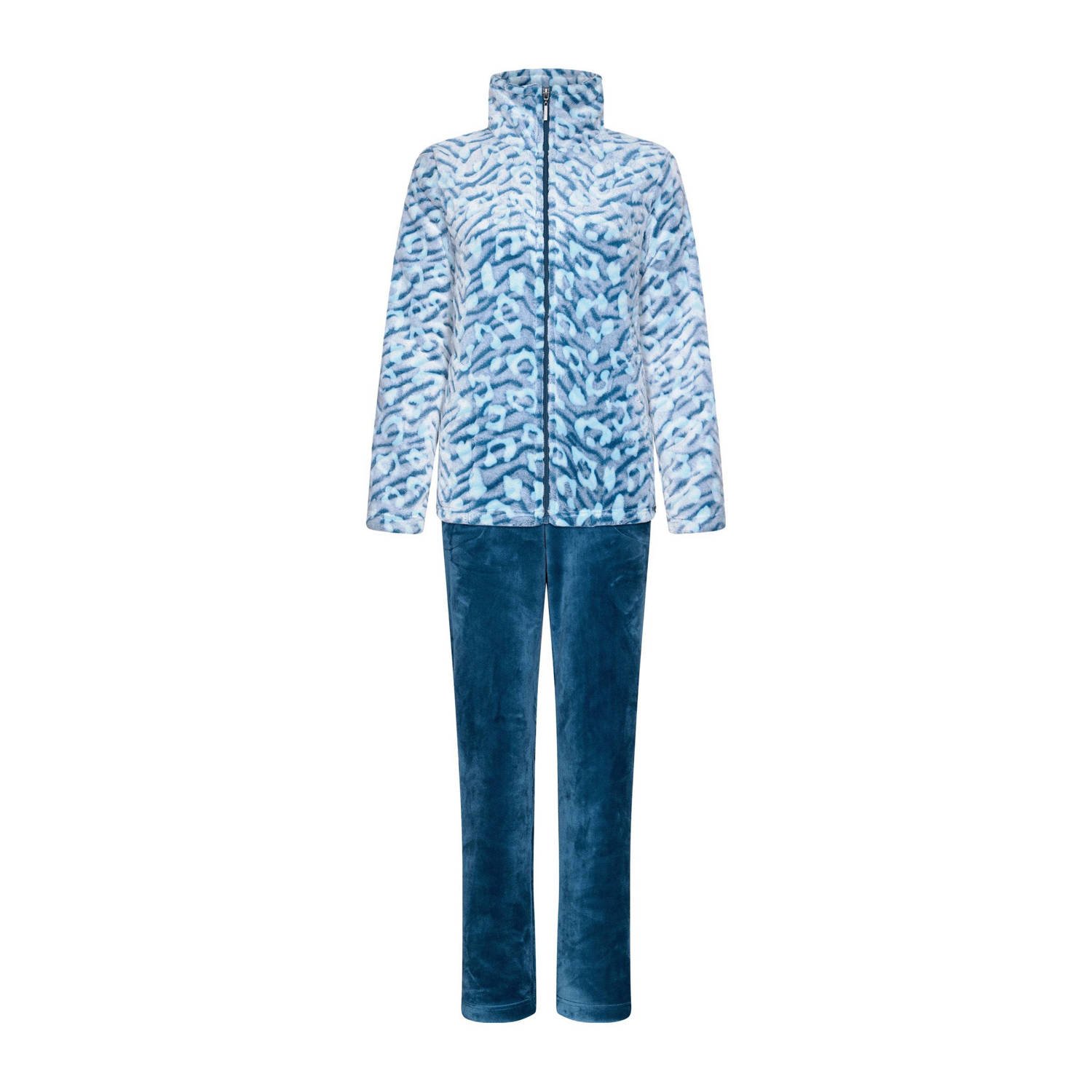 Rebelle fleece huispak blauw lichtblauw