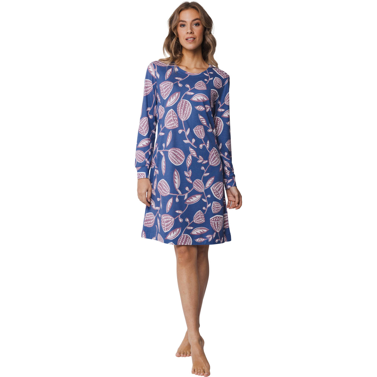 Pastunette nachthemd donkerblauw roze