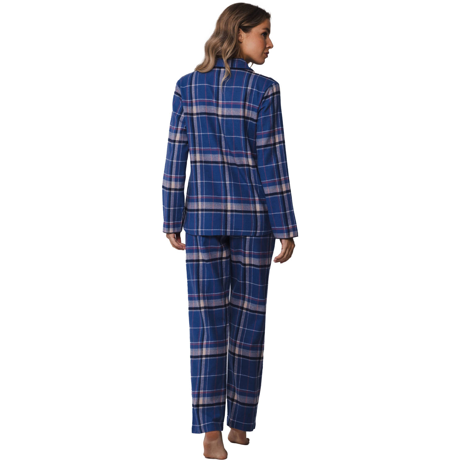 Pastunette flanellen pyjama donkerblauw