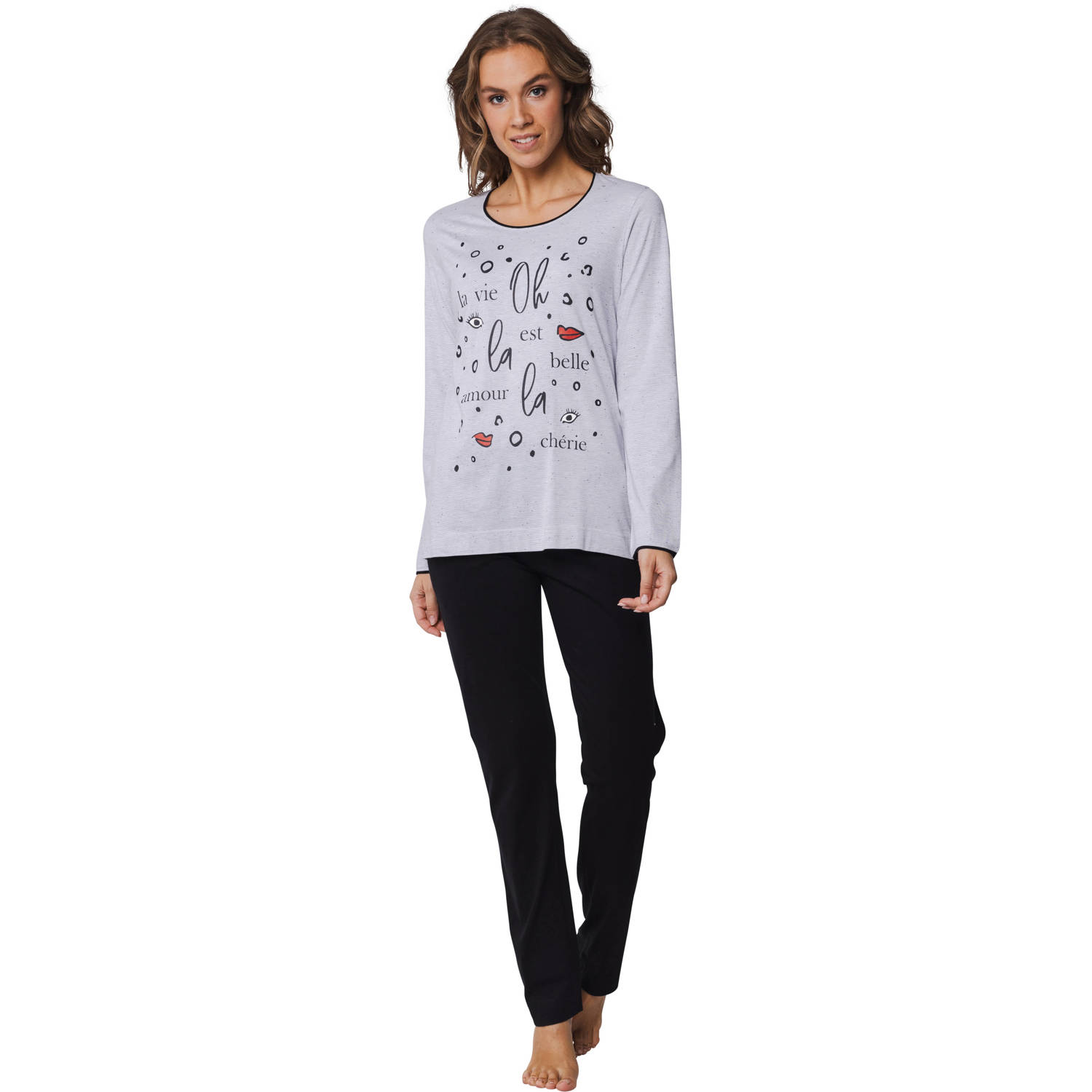 Rebelle pyjama grijs zwart