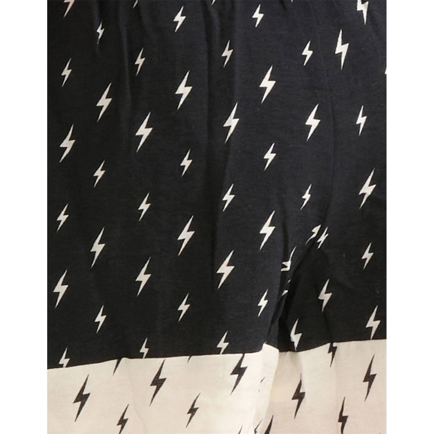 Shoeby high waist regular fit casual short met all over print zwart gebroken wit
