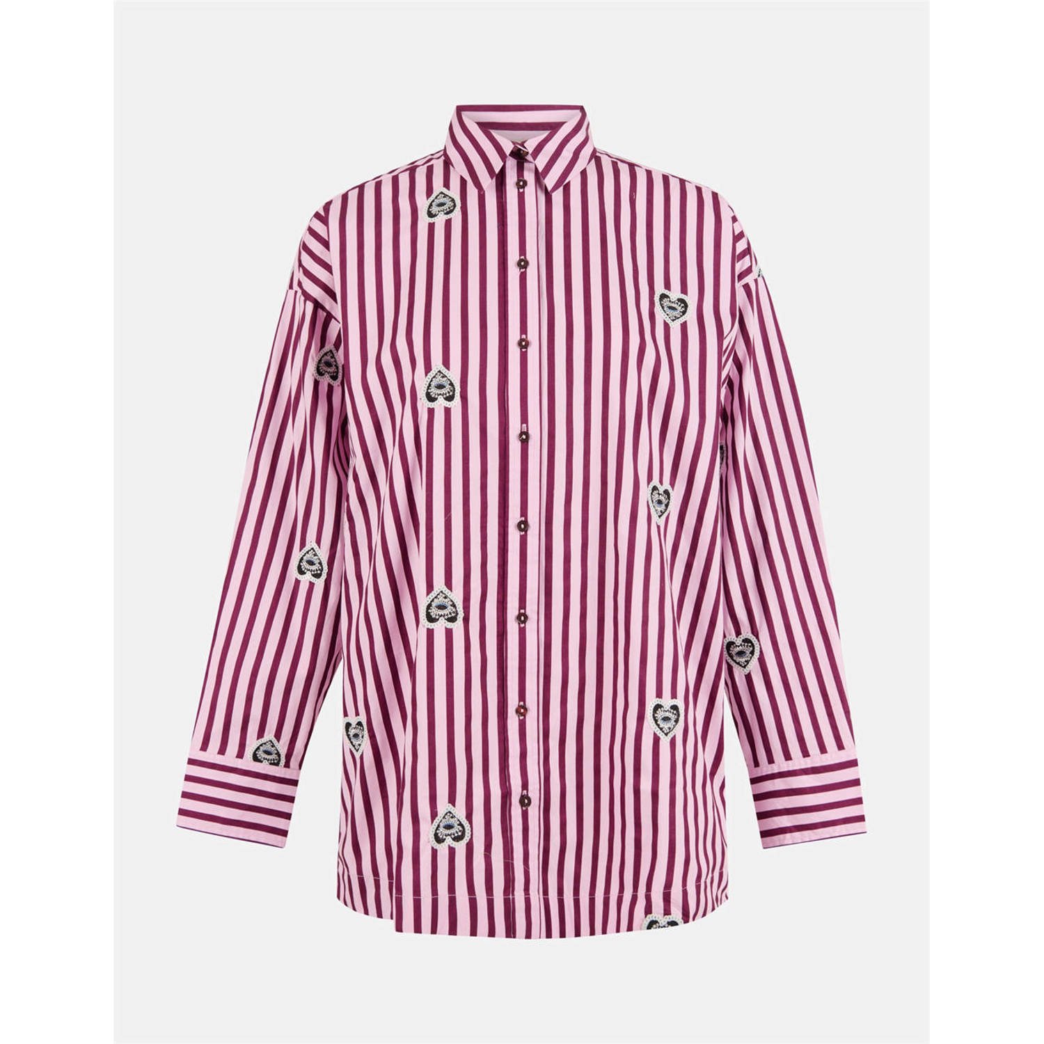 Shoeby gestreepte blouse roze
