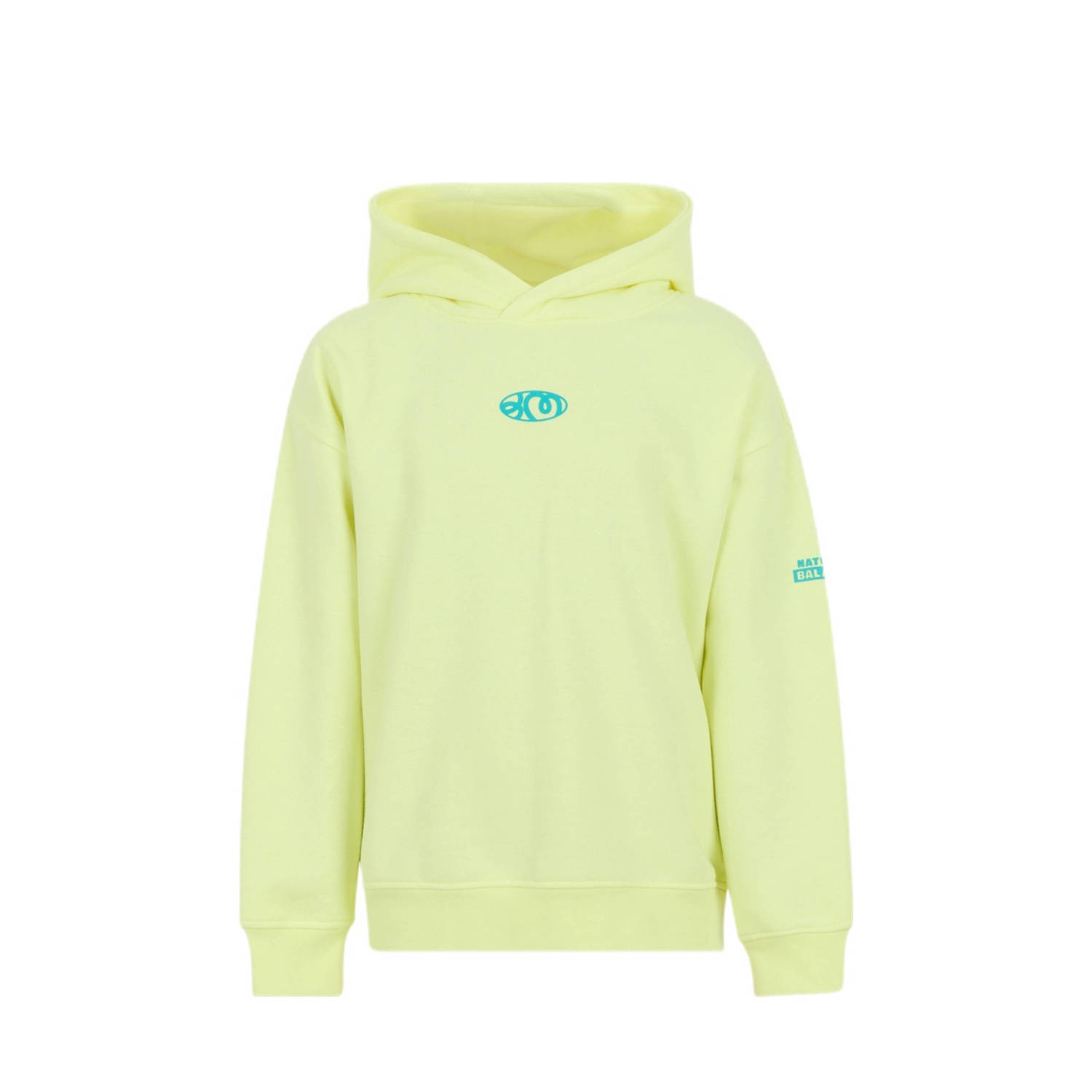 Shoeby hoodie met printopdruk lime Sweater Groen Jongens Polyester Capuchon 146 152