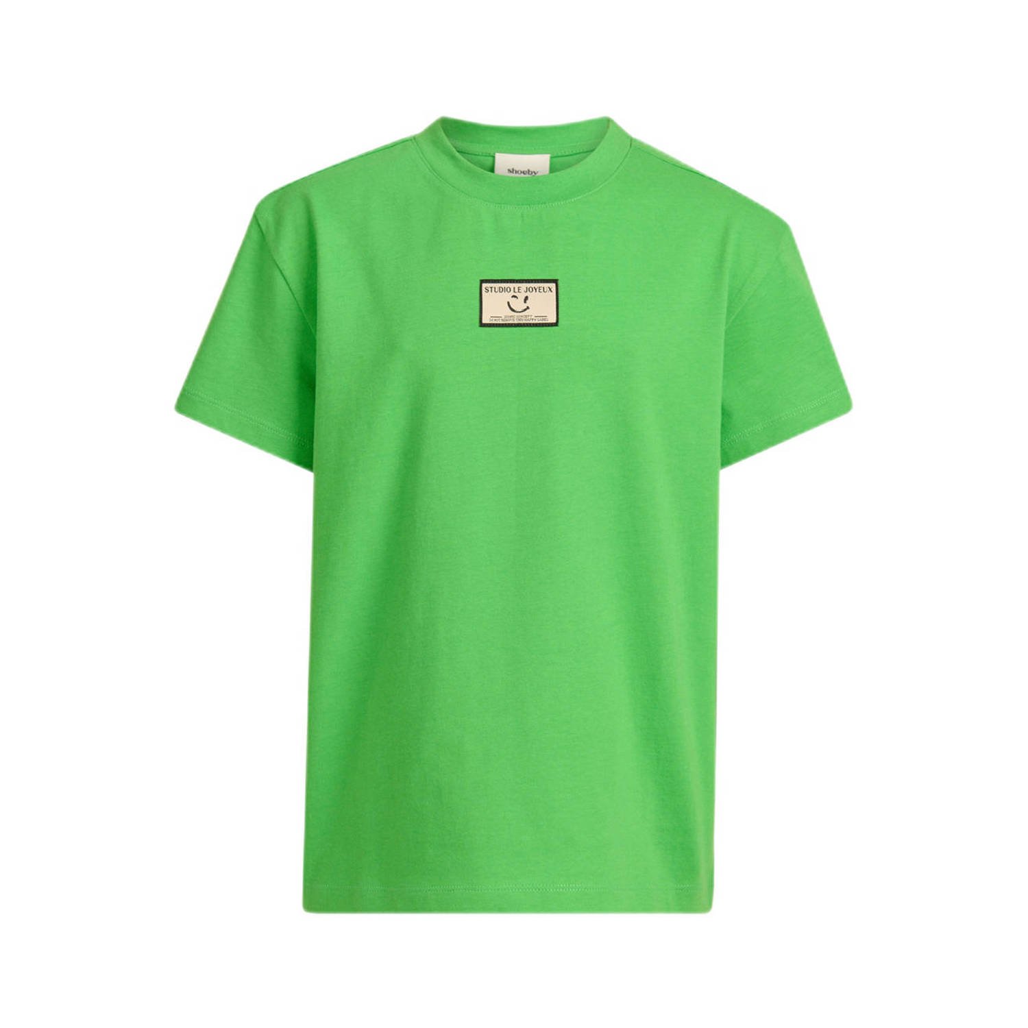 Shoeby T-shirt met printopdruk groen Meisjes Katoen Ronde hals Printopdruk 110 116