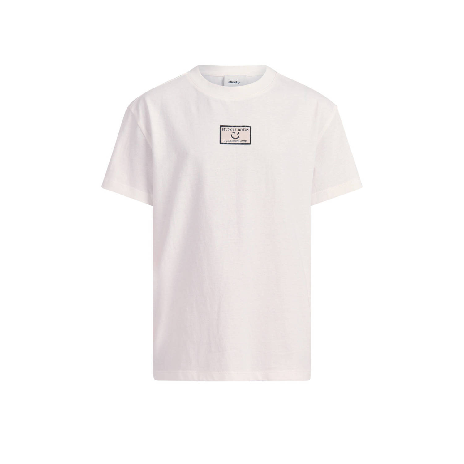 Shoeby T-shirt met printopdruk gebroken wit Meisjes Katoen Ronde hals Printopdruk 110 116