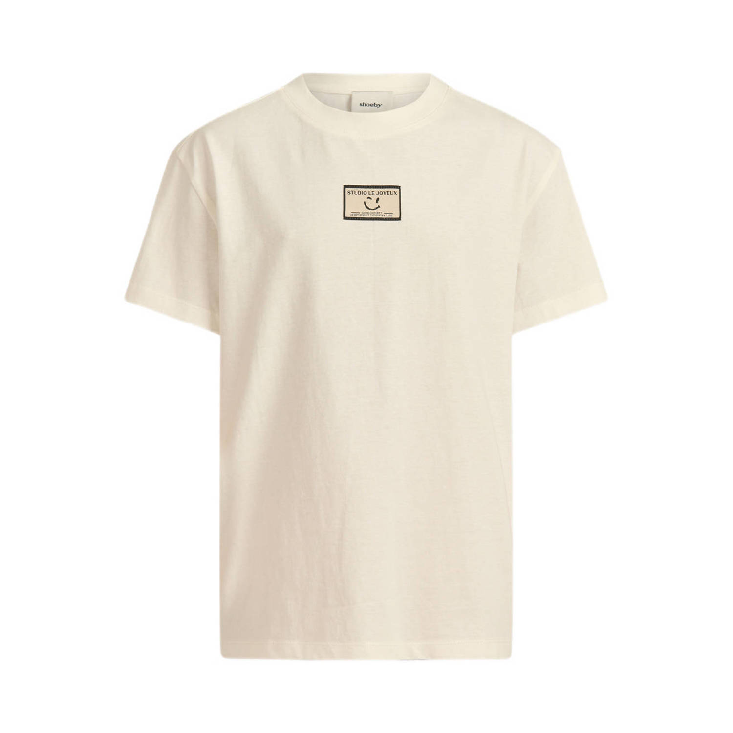 Shoeby T-shirt met printopdruk gebroken wit Meisjes Katoen Ronde hals Printopdruk 110 116
