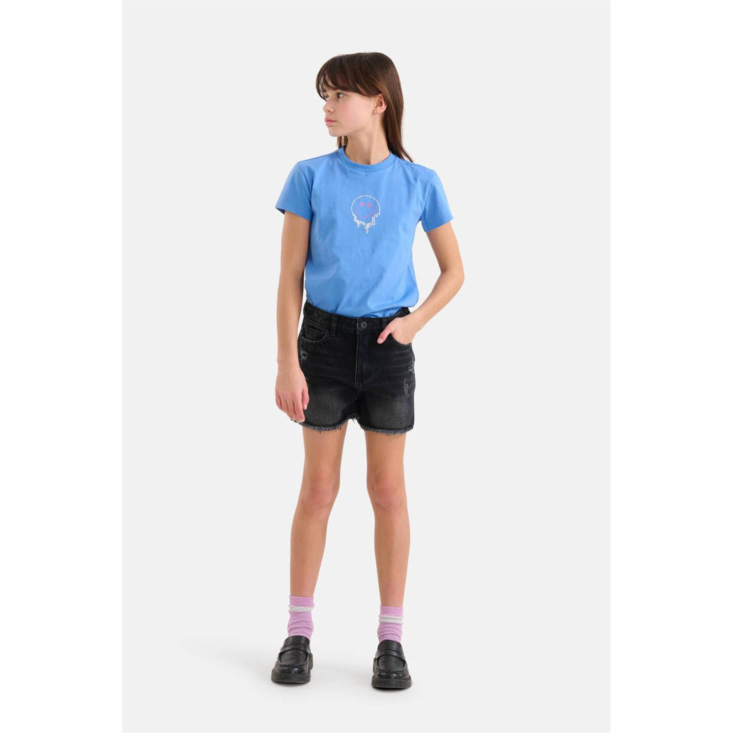 Shoeby high waist regular fit denim short zwart