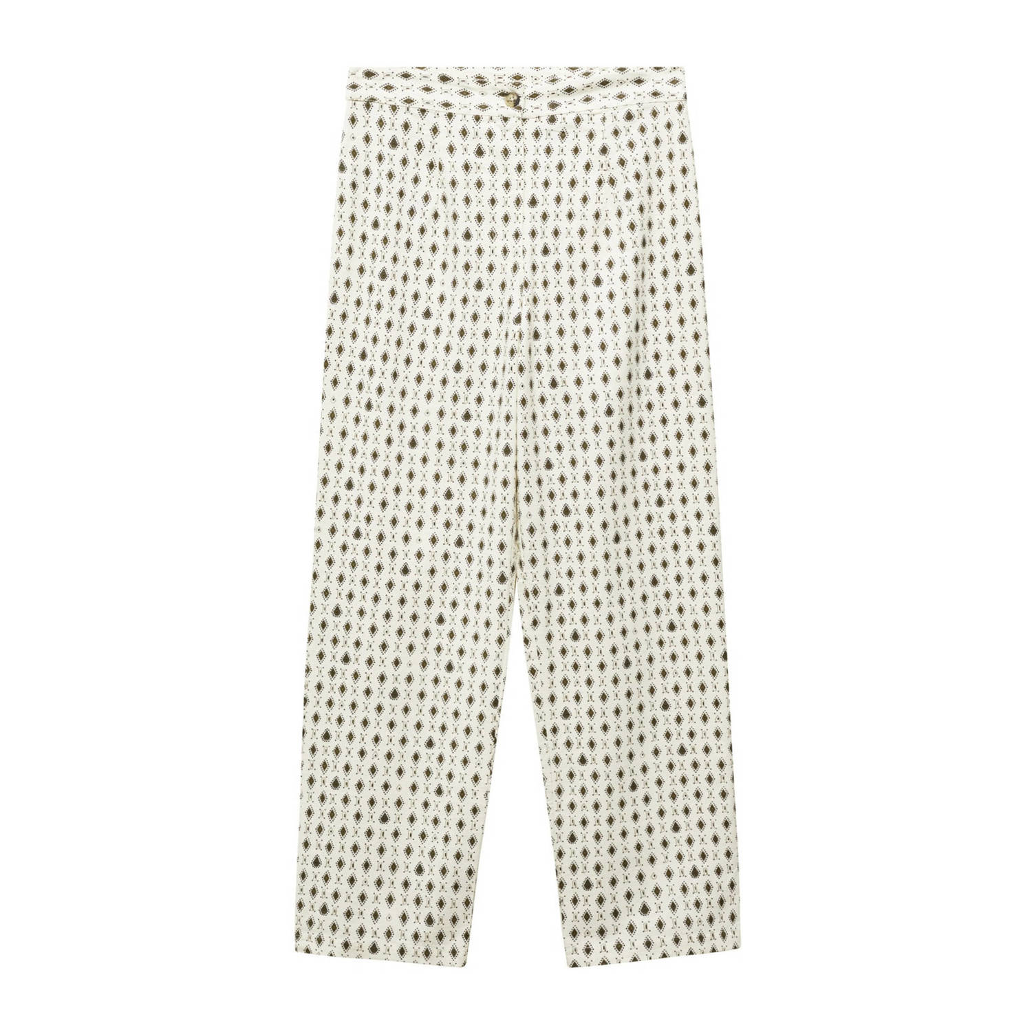 Mango Kids broek met all over print wit