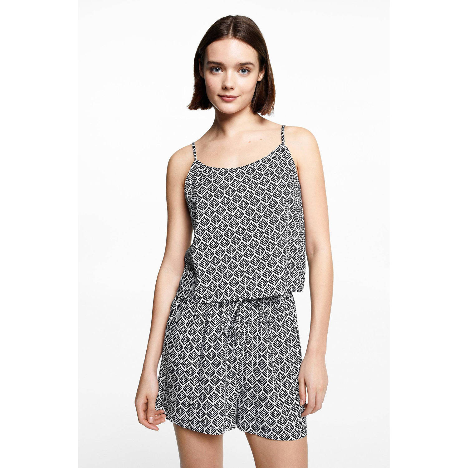Mango Kids shortama met all over print donkerblauw