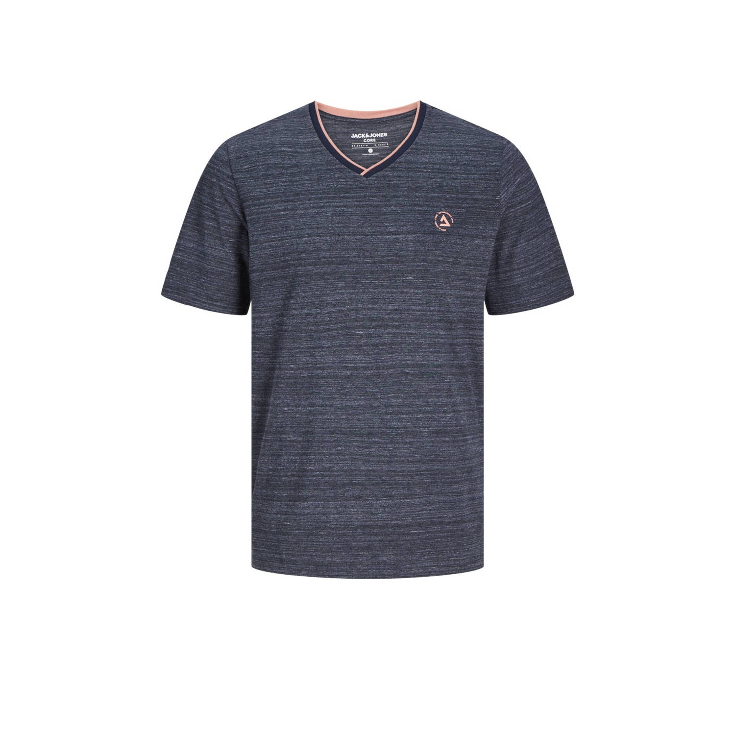 JACK & JONES CORE regular fit T-shirt JCOCONTRAST met logo blauw