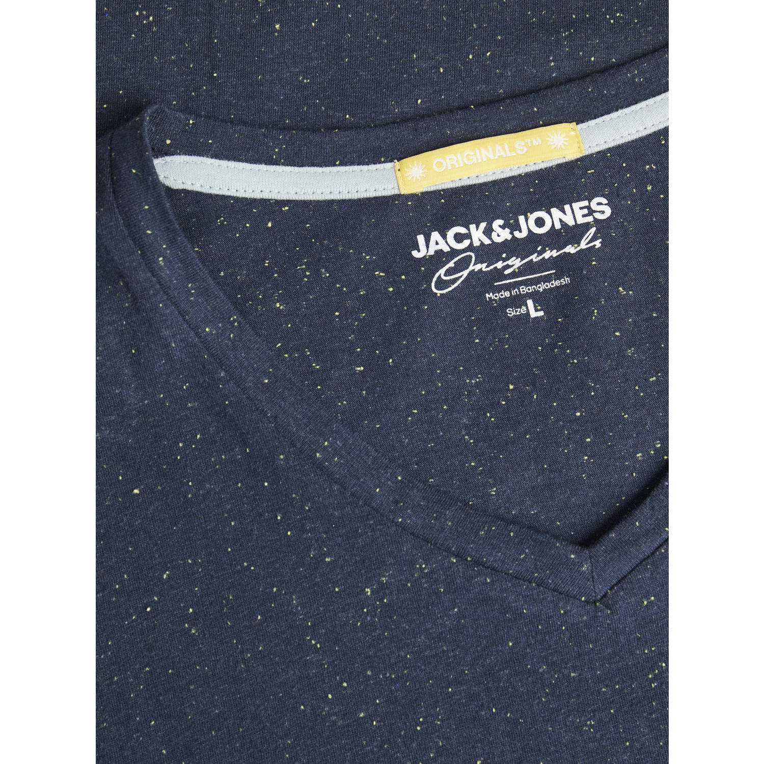 JACK & JONES ORIGINALS regular fit T-shirt JORPALM met printopdruk donkerblauw