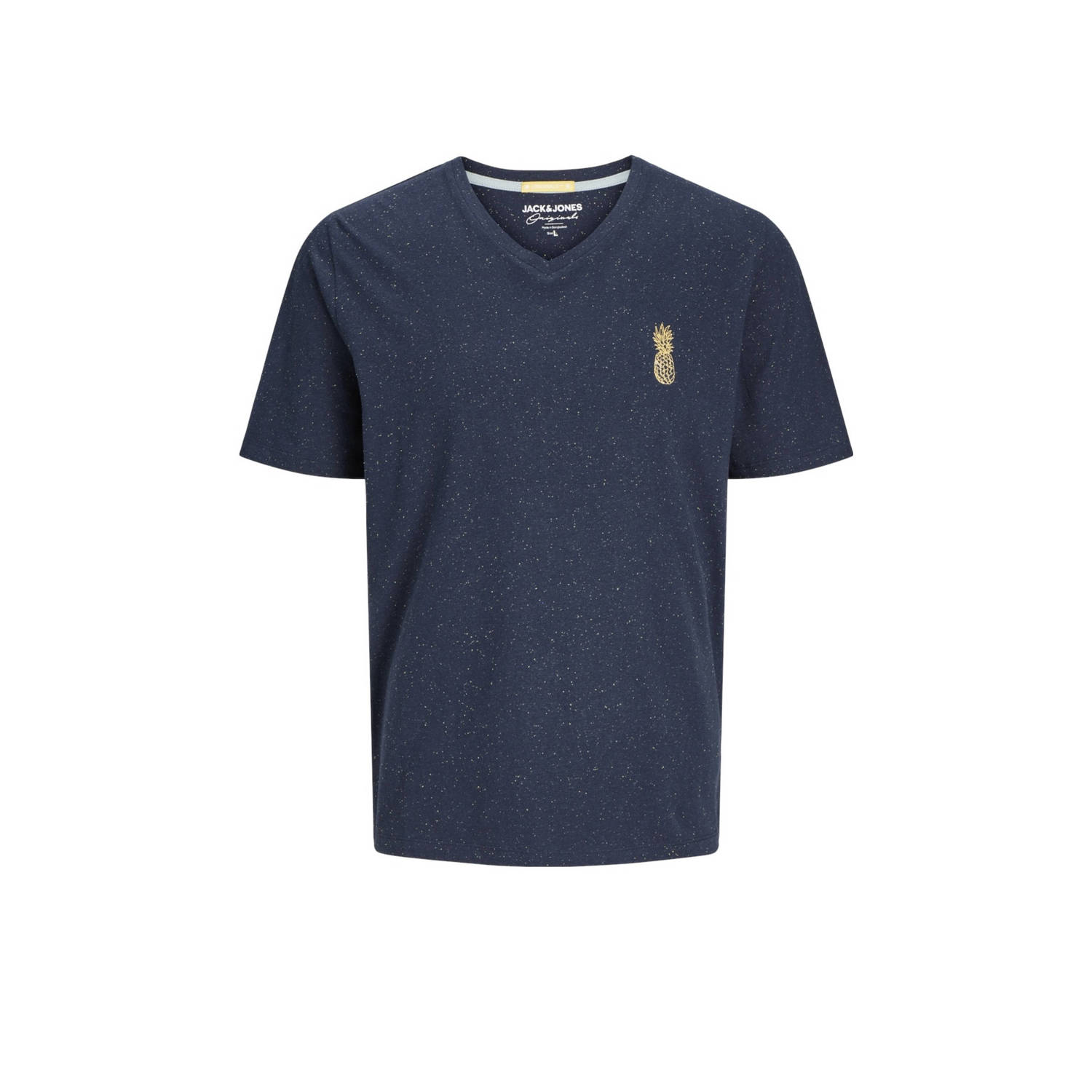 JACK & JONES ORIGINALS regular fit T-shirt JORPALM met printopdruk donkerblauw