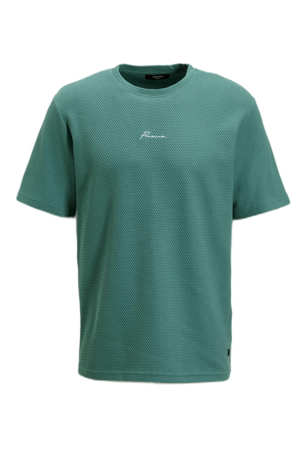 JACK & JONES PREMIUM T-shirt met textuur groen