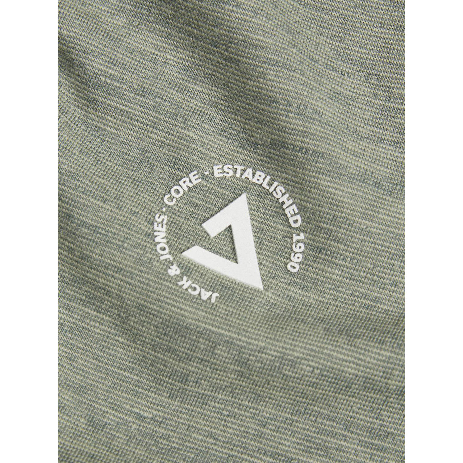 JACK & JONES CORE regular fit T-shirt JCOCONTRAST met logo groen