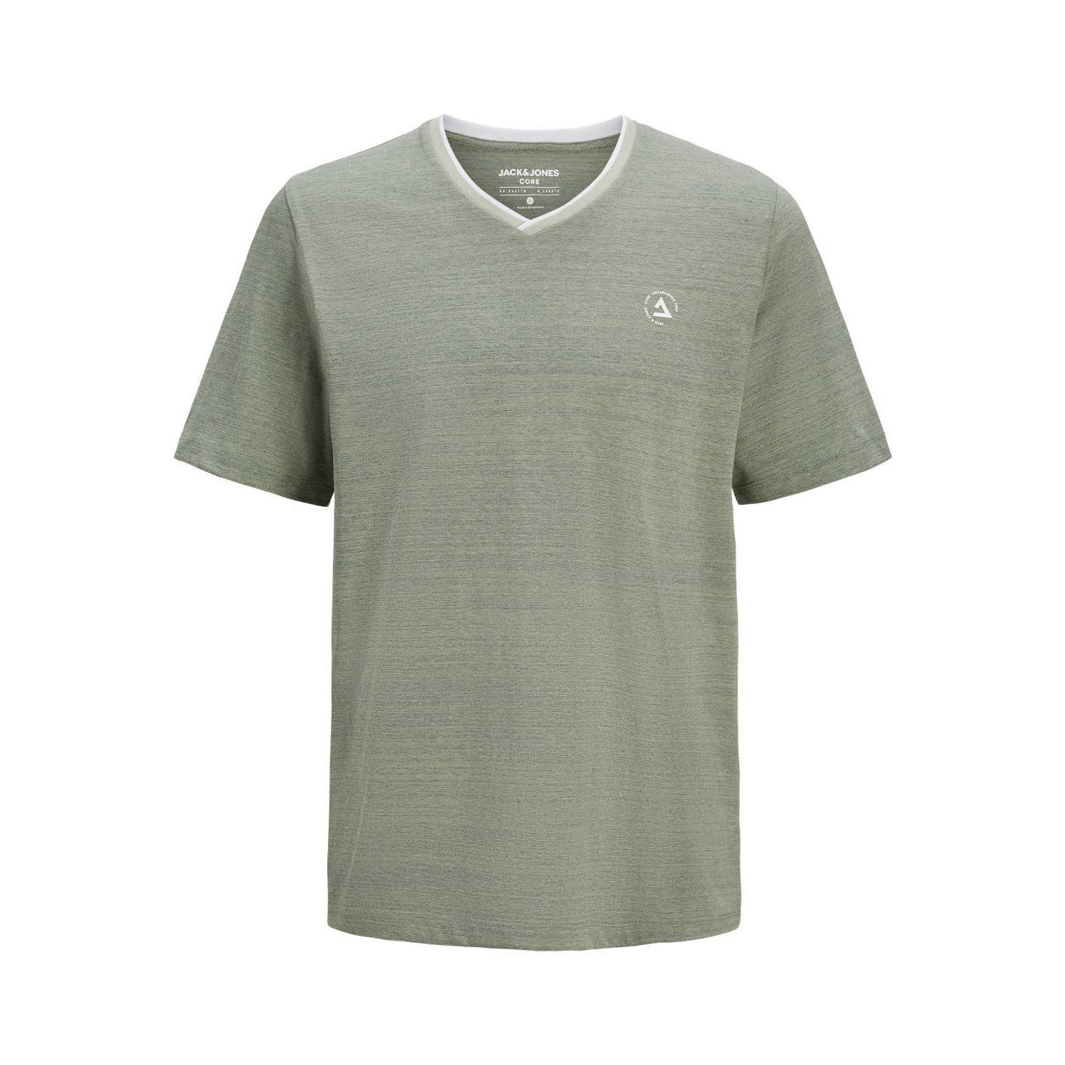 JACK & JONES CORE regular fit T-shirt JCOCONTRAST met logo groen