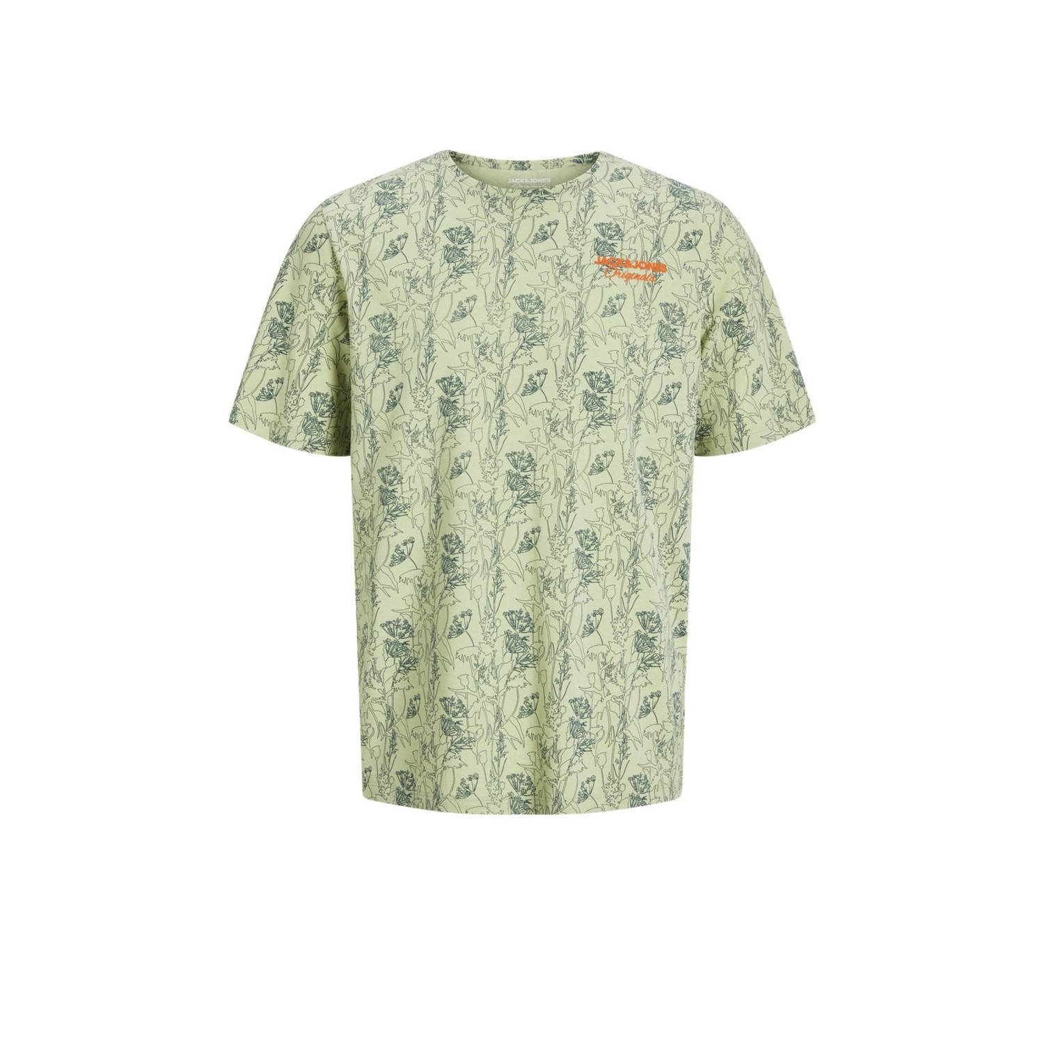 JACK & JONES ORIGINALS T-shirt JORFRIDAY met all over print celadon green