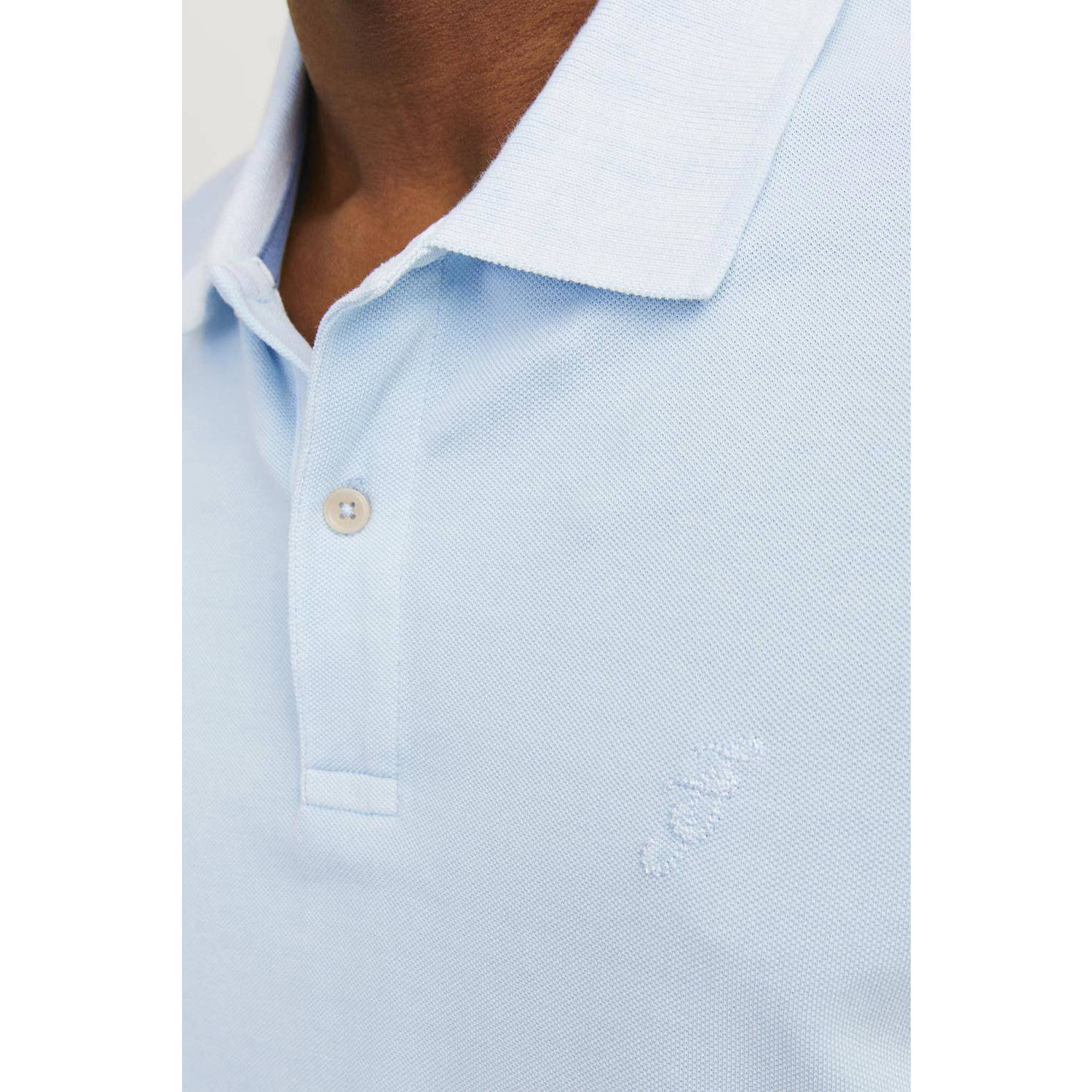 JACK & JONES PREMIUM polo JPRBLUWILLIAM met logo lichtblauw