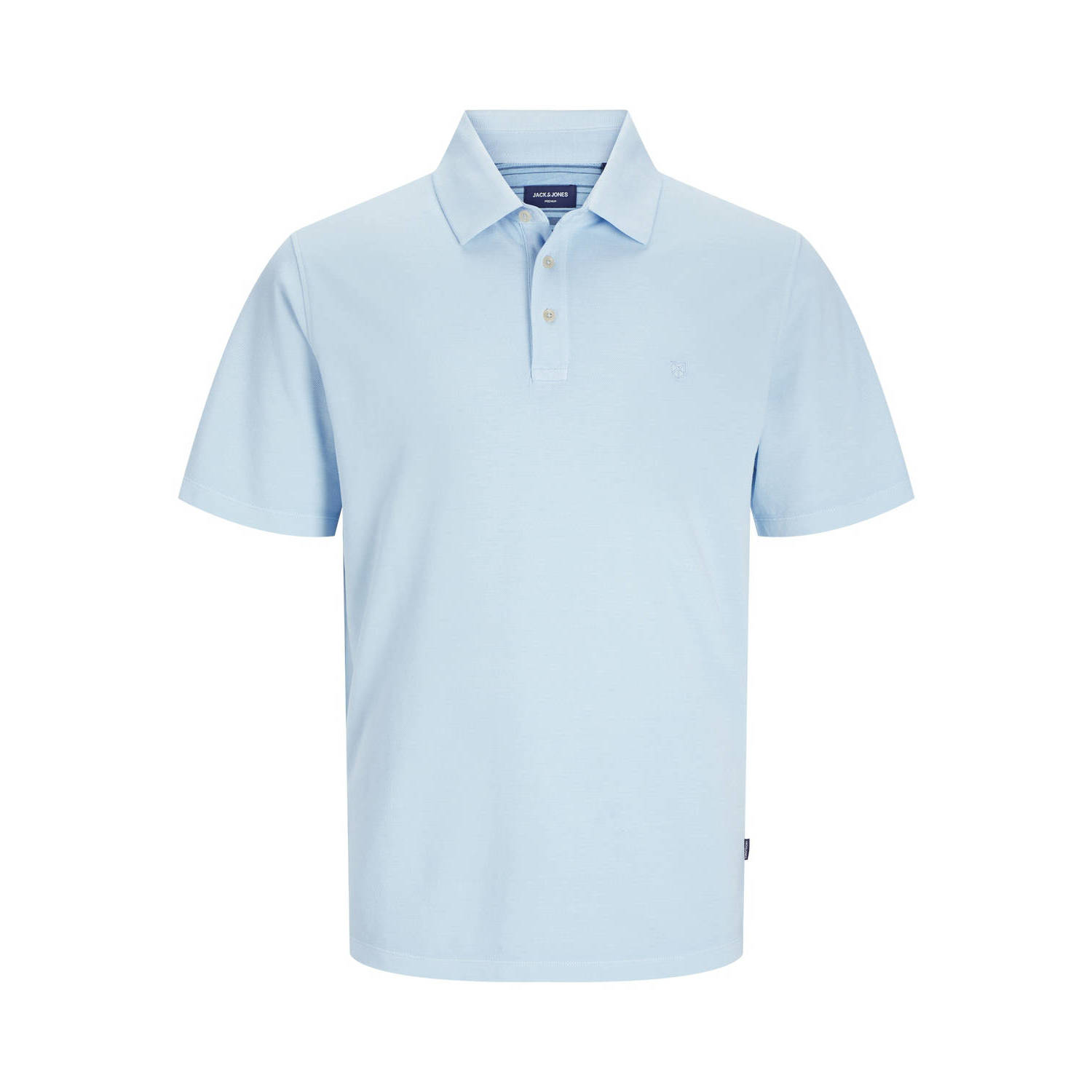 JACK & JONES PREMIUM polo JPRBLUWILLIAM met logo lichtblauw