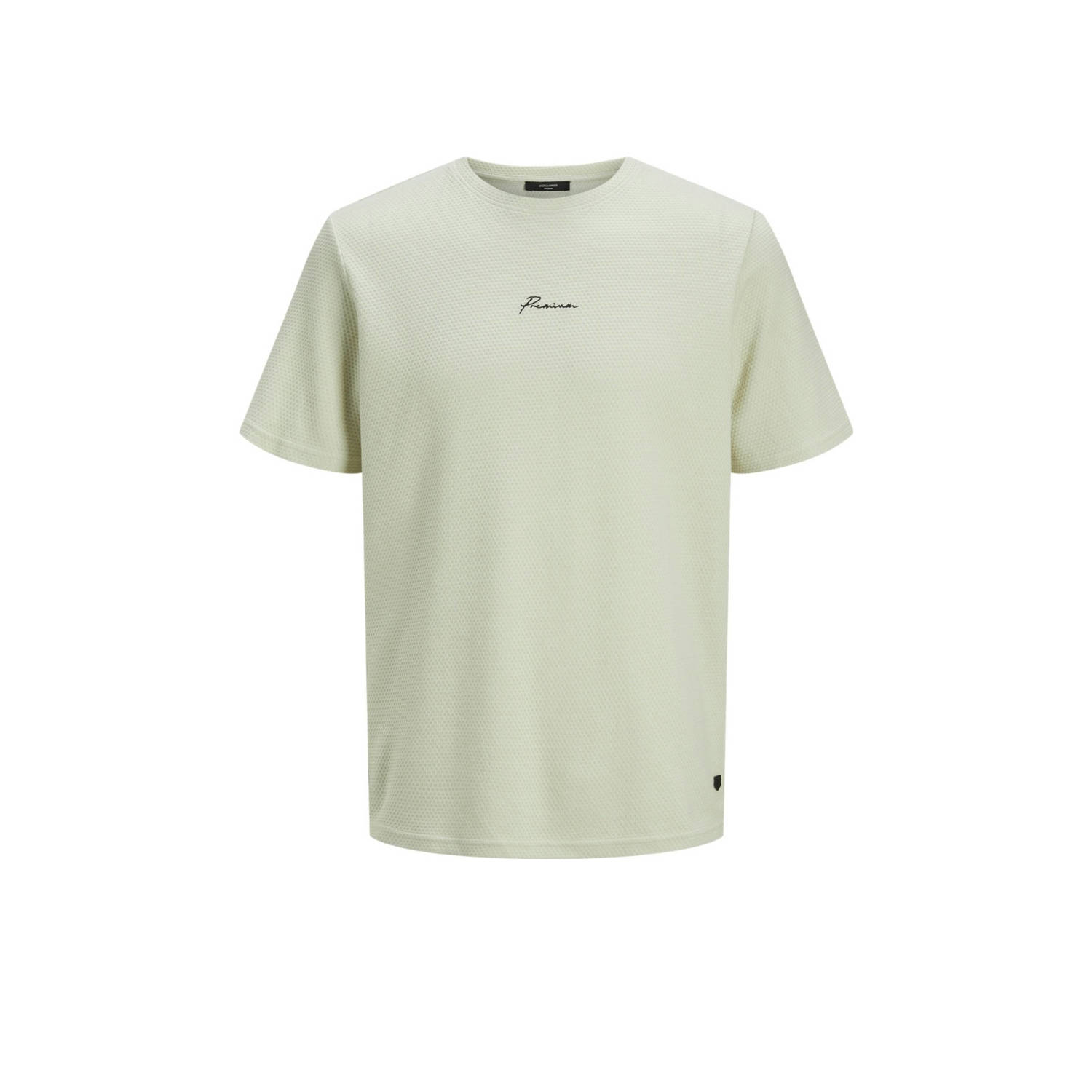 JACK & JONES PREMIUM T-shirt JPRBLAFRANCO met ingebreid patroon lichtgroen