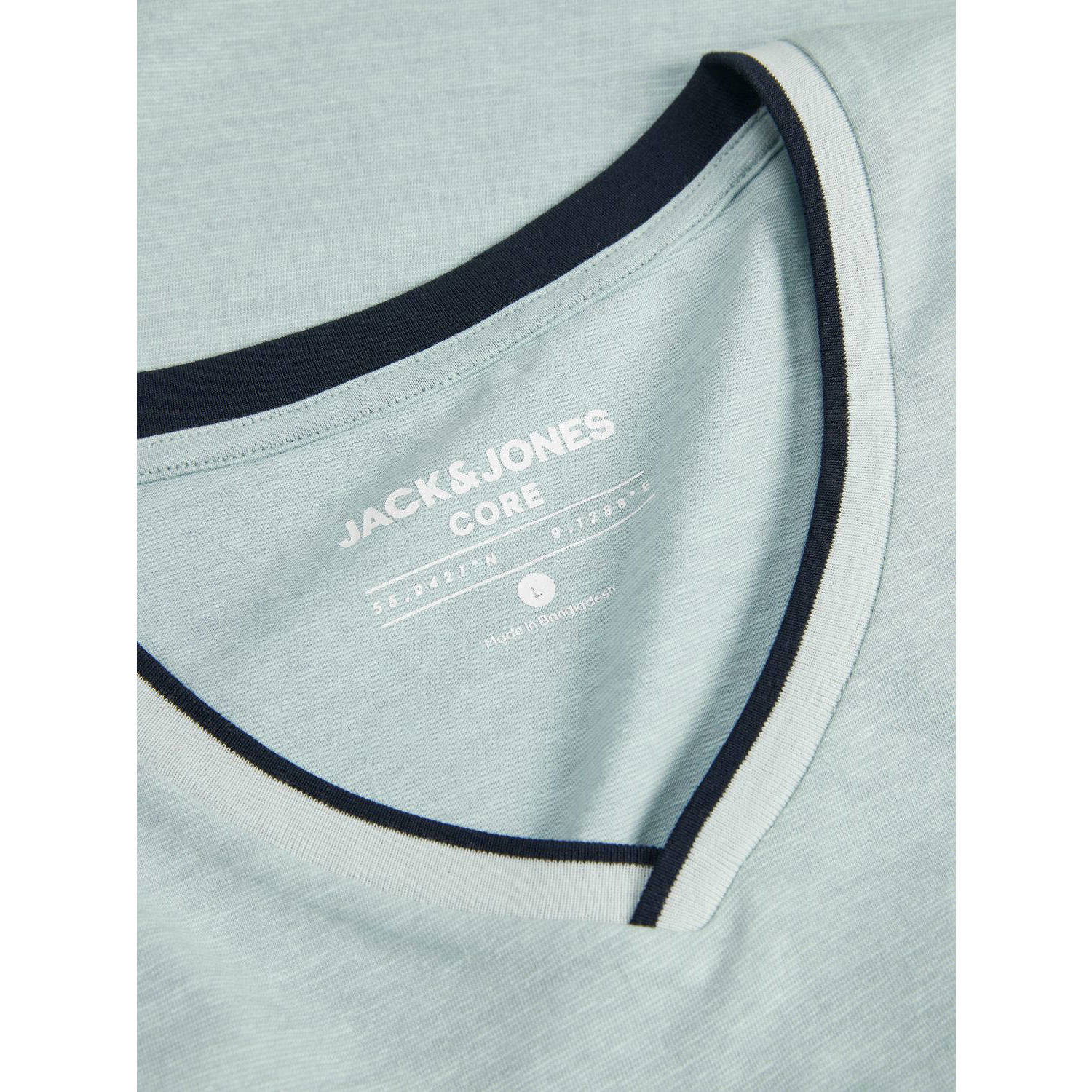 JACK & JONES CORE regular fit T-shirt JCOCONTRAST met logo lichtblauw