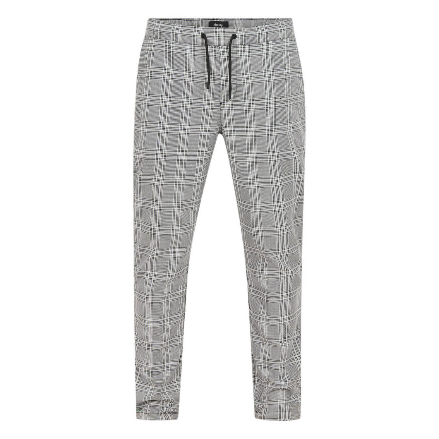 Shoeby slim fit pantalon met all over print zwart wit