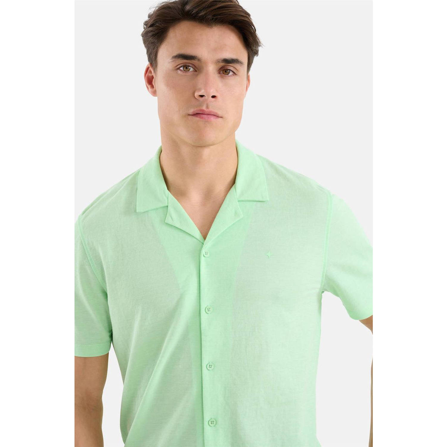 Shoeby regular fit overhemd lichtgroen