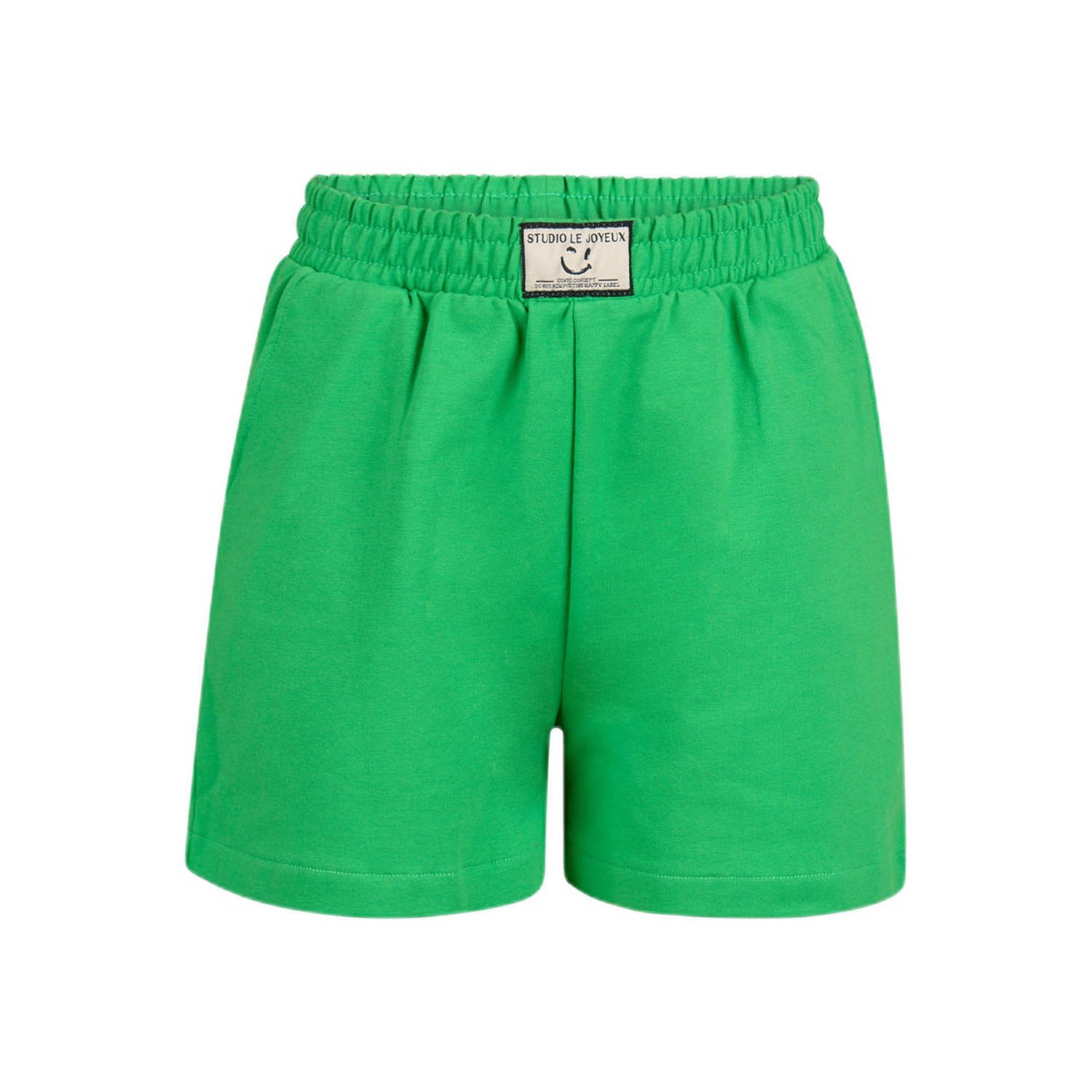Shoeby high waist regular fit casual short groen Korte broek Meisjes Stretchkatoen 110 116